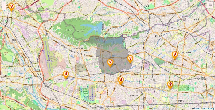 東京都のヤオコーの店舗地図