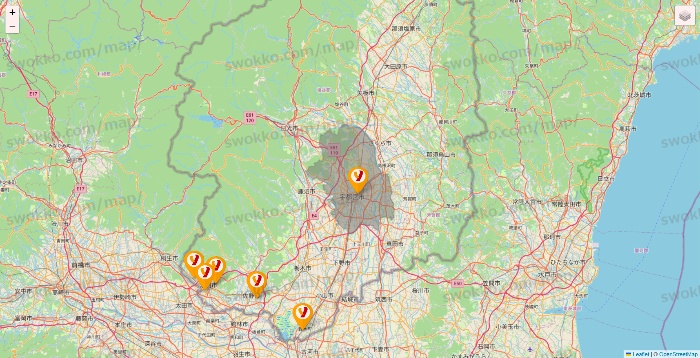 栃木県のヤオコーの店舗地図