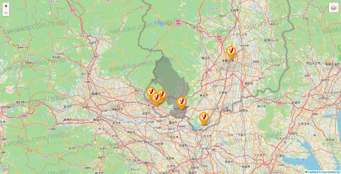 栃木県のヤオコーの店舗地図