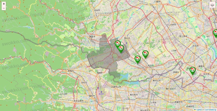 埼玉県のヨーク系（ヨークマート、ヨークフーズ、ヨークプライス、コンフォートマーケット）の店舗地図