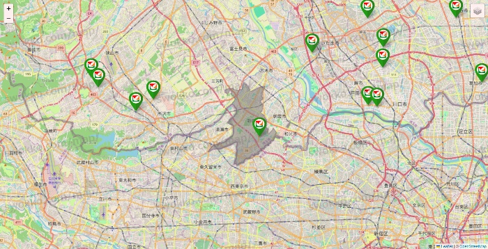 埼玉県のヨーク系（ヨークマート、ヨークフーズ、ヨークプライス、コンフォートマーケット）の店舗地図