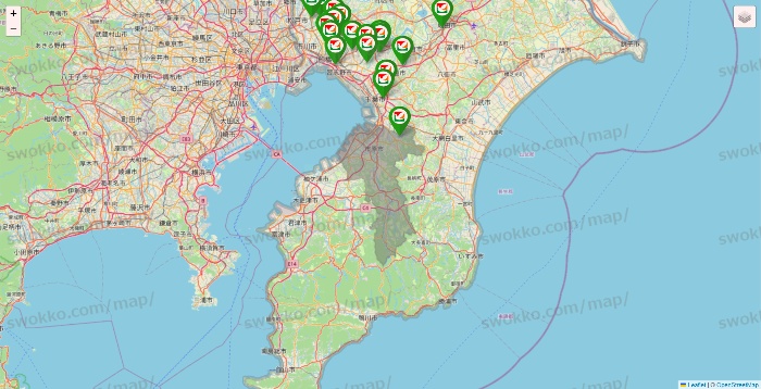 千葉県のヨーク系（ヨークマート、ヨークフーズ、ヨークプライス、コンフォートマーケット）の店舗地図