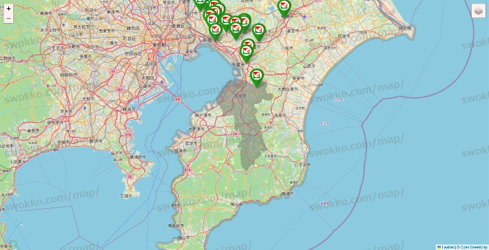 千葉県のヨーク系（ヨークマート、ヨークフーズ、ヨークプライス、コンフォートマーケット）の店舗地図