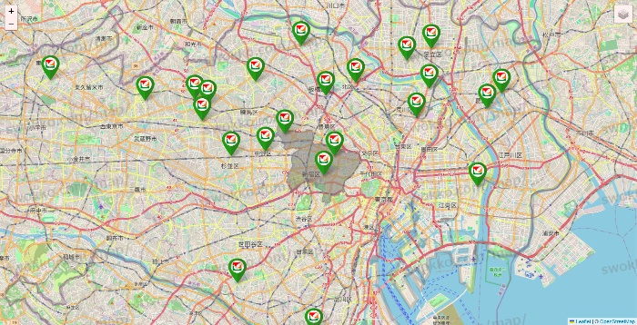 東京都のヨーク系（ヨークマート、ヨークフーズ、ヨークプライス、コンフォートマーケット）の店舗地図