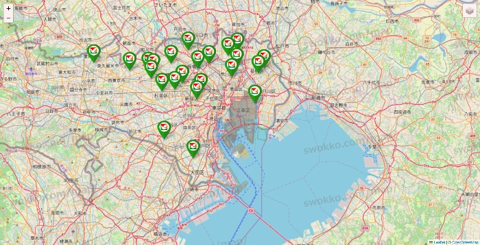 東京都のヨーク系（ヨークマート、ヨークフーズ、ヨークプライス、コンフォートマーケット）の店舗地図