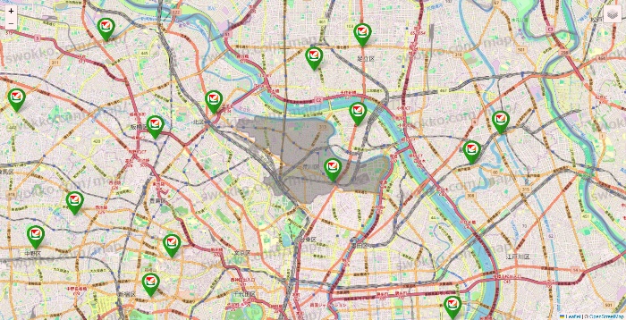 東京都のヨーク系（ヨークマート、ヨークフーズ、ヨークプライス、コンフォートマーケット）の店舗地図