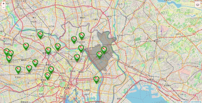 東京都のヨーク系（ヨークマート、ヨークフーズ、ヨークプライス、コンフォートマーケット）の店舗地図