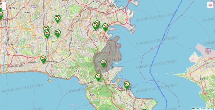 神奈川県のヨーク系（ヨークマート、ヨークフーズ、ヨークプライス、コンフォートマーケット）の店舗地図