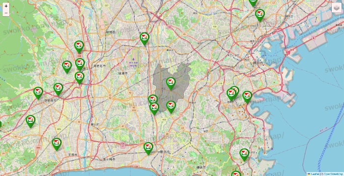 神奈川県のヨーク系（ヨークマート、ヨークフーズ、ヨークプライス、コンフォートマーケット）の店舗地図