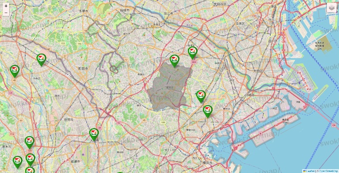 神奈川県のヨーク系（ヨークマート、ヨークフーズ、ヨークプライス、コンフォートマーケット）の店舗地図