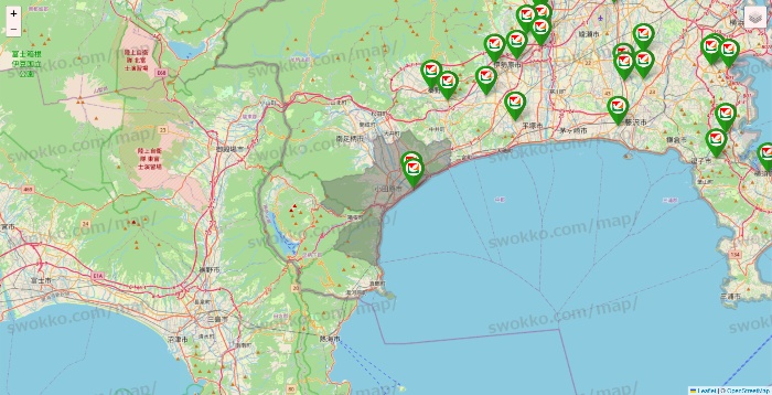 神奈川県のヨーク系（ヨークマート、ヨークフーズ、ヨークプライス、コンフォートマーケット）の店舗地図
