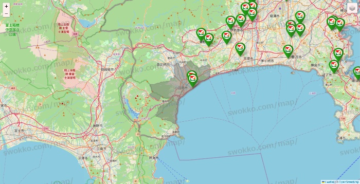 神奈川県のヨーク系（ヨークマート、ヨークフーズ、ヨークプライス、コンフォートマーケット）の店舗地図