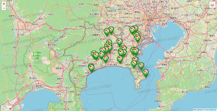 神奈川県のヨーク系（ヨークマート、ヨークフーズ、ヨークプライス、コンフォートマーケット）の店舗地図