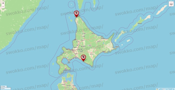 北海道の養老乃瀧の店舗地図