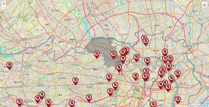 東京都の養老乃瀧の店舗地図