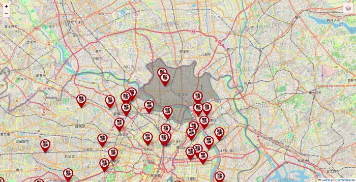 東京都の養老乃瀧の店舗地図