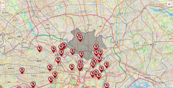 東京都の養老乃瀧の店舗地図