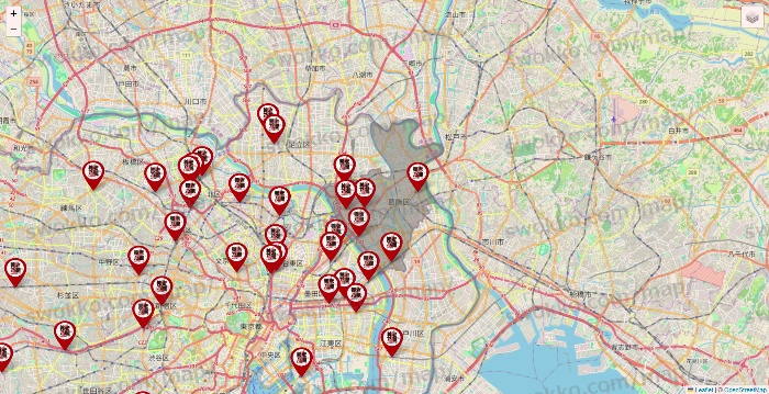 東京都の養老乃瀧の店舗地図