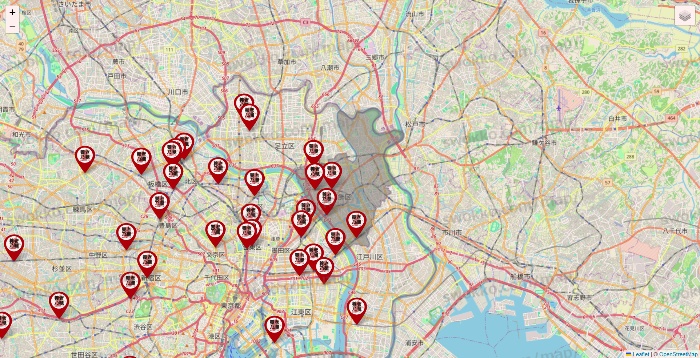 東京都の養老乃瀧の店舗地図