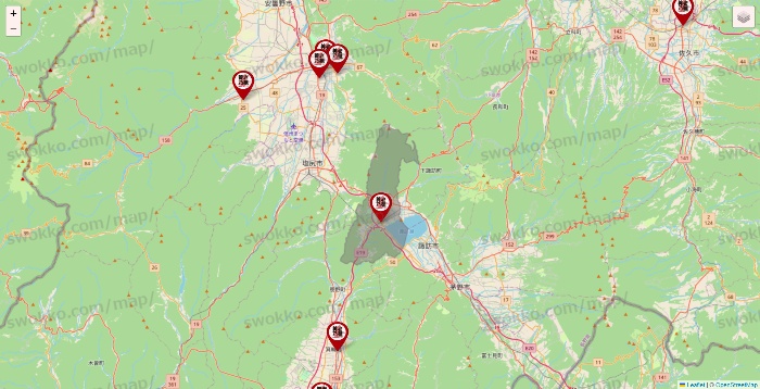 長野県の養老乃瀧の店舗地図