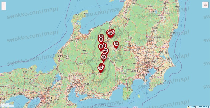 長野県の養老乃瀧の店舗地図