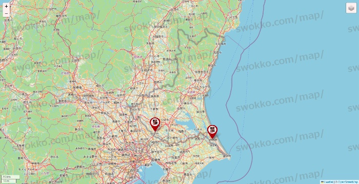 茨城県の養老乃瀧の店舗地図