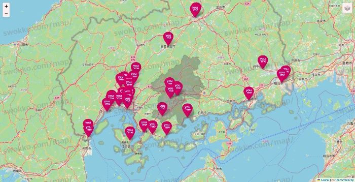 広島県のゆめマートの店舗地図