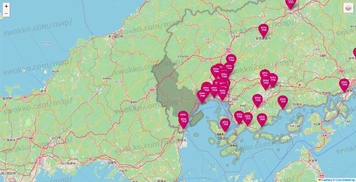 広島県のゆめマートの店舗地図