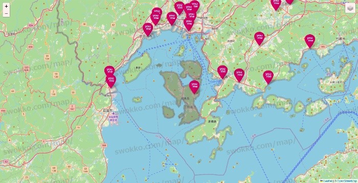 広島県のゆめマートの店舗地図