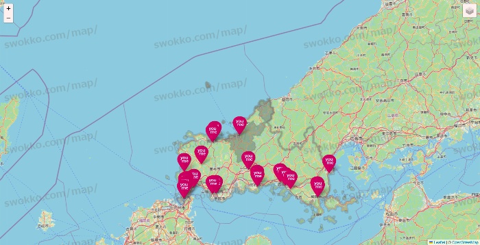 山口県のゆめマートの店舗地図