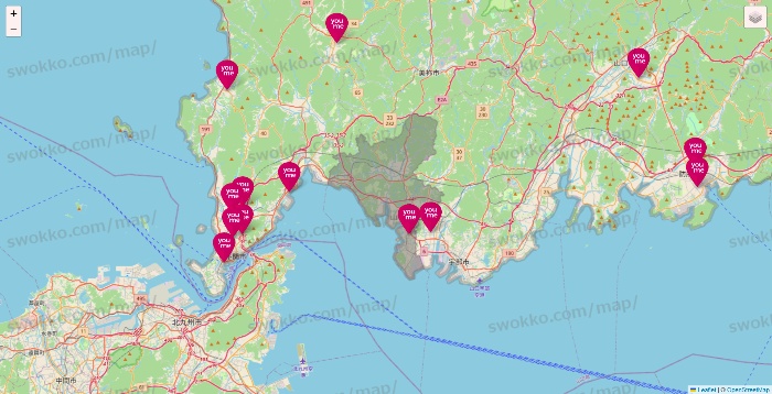 山口県のゆめマートの店舗地図