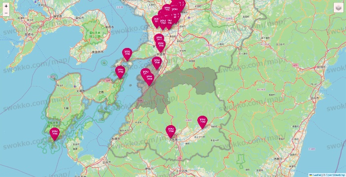 熊本県のゆめマートの店舗地図