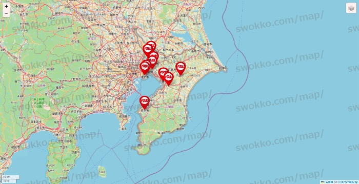 千葉県の代々木ゼミナール（＆サテライン予備校）の店舗地図