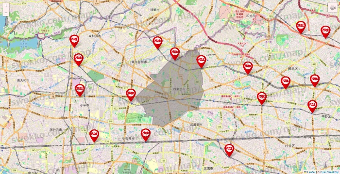 東京都の代々木ゼミナール（＆サテライン予備校）の校舎地図