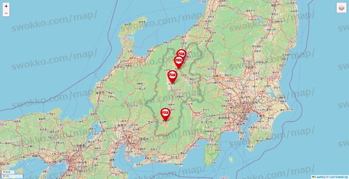 長野県の代々木ゼミナール（＆サテライン予備校）の店舗地図