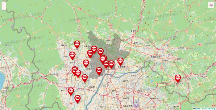 岐阜県の代々木ゼミナール（＆サテライン予備校）の校舎地図