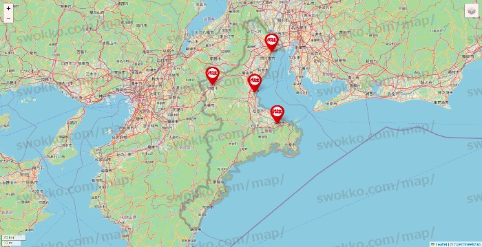 三重県の代々木ゼミナール（＆サテライン予備校）の校舎地図