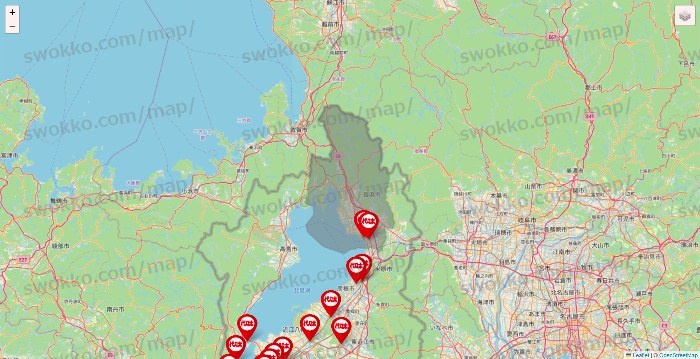 滋賀県の代々木ゼミナール（＆サテライン予備校）の校舎地図