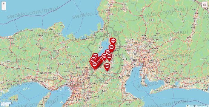 滋賀県の代々木ゼミナール（＆サテライン予備校）の校舎地図