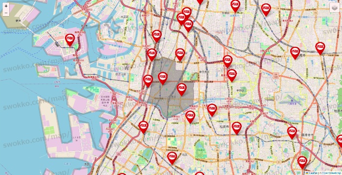 大阪府の代々木ゼミナール（＆サテライン予備校）の校舎地図