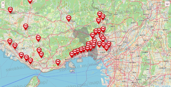 兵庫県の代々木ゼミナール（＆サテライン予備校）の校舎地図