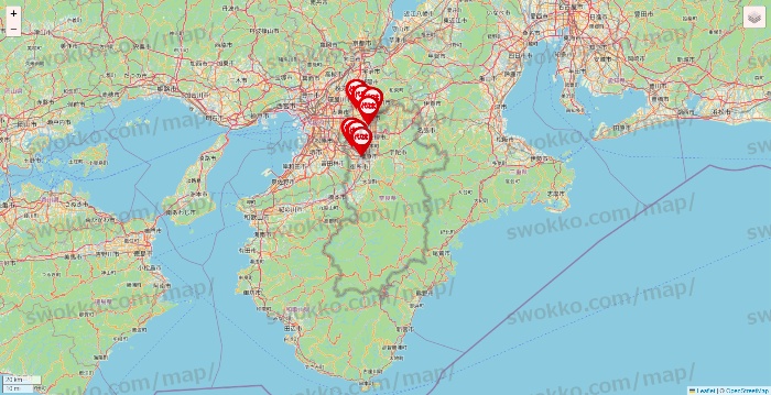 奈良県の代々木ゼミナール（＆サテライン予備校）の店舗地図