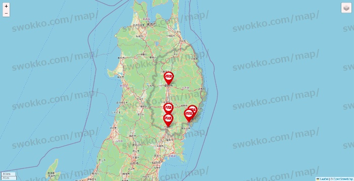 岩手県の代々木ゼミナール（＆サテライン予備校）の店舗地図