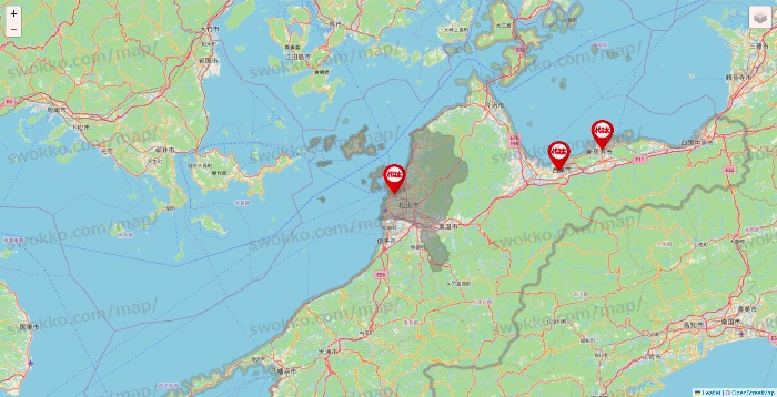 愛媛県の代々木ゼミナール（＆サテライン予備校）の校舎地図