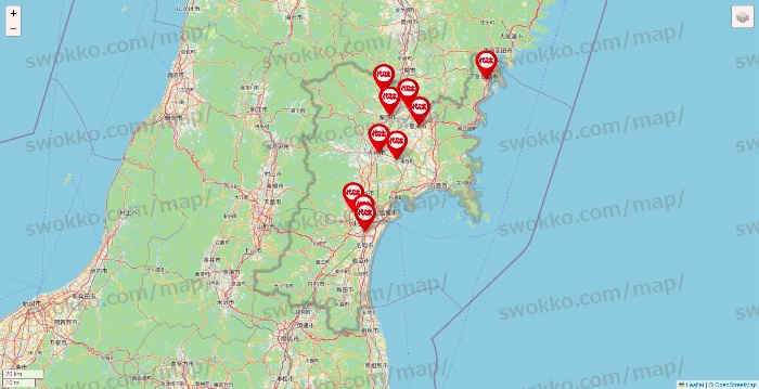 宮城県の代々木ゼミナール（＆サテライン予備校）の店舗地図
