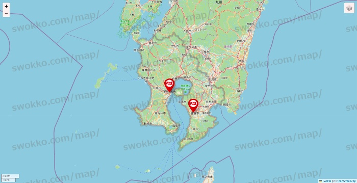 鹿児島県の代々木ゼミナール（＆サテライン予備校）の校舎地図