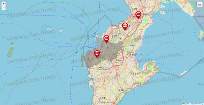 沖縄県の代々木ゼミナール（＆サテライン予備校）の校舎地図