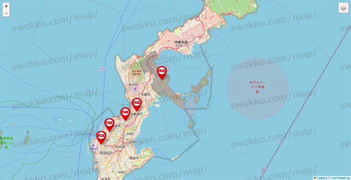 沖縄県の代々木ゼミナール（＆サテライン予備校）の校舎地図