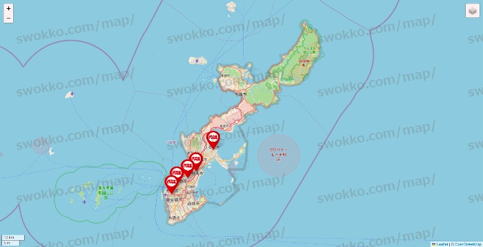 沖縄県の代々木ゼミナール（＆サテライン予備校）の店舗地図