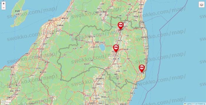 福島県の代々木ゼミナール（＆サテライン予備校）の店舗地図